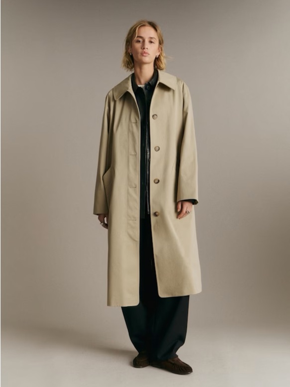 Sezane Light Beige Clyde Trench Coat